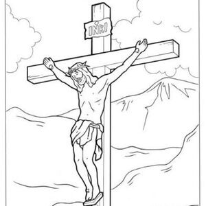 Religious Coloring Page of Jesus on the Cross